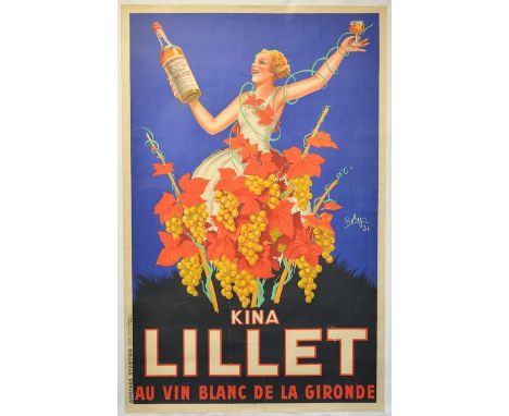 Kina Lillet, Au vin blanc se le Gironde - Vintage French Liqueur Poster by Robys (Robert Wolff, b. 1916), 1937, color lithogr