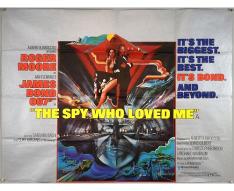 James Bond The Spy Who Loved Me (1977) British Quad film poster, starring Roger Moore, United Artists, folded, 30 x 40 inches