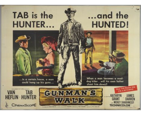 10 British Quad film poster including No Love For Johnnie, Gunman's Walk, Ambush, Tarzan The Ape Man, Bird on a Wire, When Ei