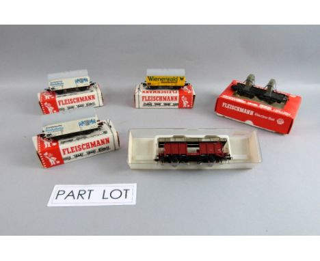 A large collection of model train track and models including Hornby and Fleischmann. (qty)..  