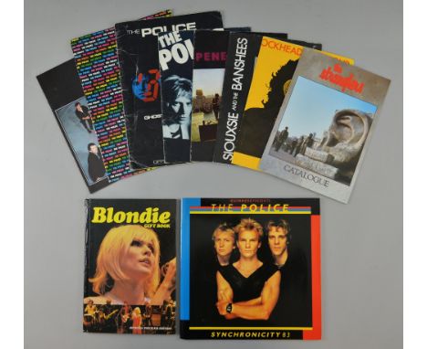 Seven Queen concert programmes, 1978, 1980, 1982 (2), 1984, 1986 (2 Harp lager inserts), Freddie Mercury tribute 1992, & Bicy