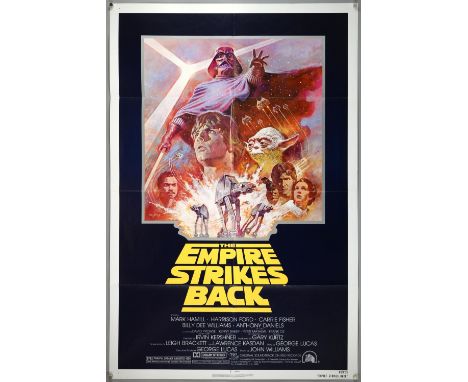 Star Wars The Empire Strikes Back (R-1981) One Sheet poster, artwork by Tom Jung, 20th Century Fox, folded, 27 x 41 inches.  