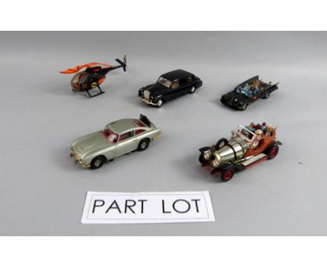 Corgi Chitty Chitty Bang Bang, Corgi 007 Aston Martin, Batmobil and other accessories, Dinky Rolls Royce Phantom V, other pla