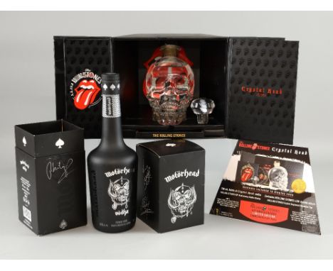 Motorhead - 40th Anniversary Swedish vodka, boxed & sealed, 700ml & a Rolling Stones Fifty Years Anniversary Crystal head vod