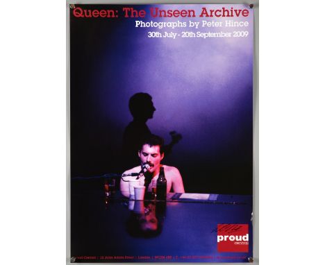 Queen - Promotional poster from 2010 - Queen the unseen archive - at Proud Gallery London, signed by photographer Peter Hince