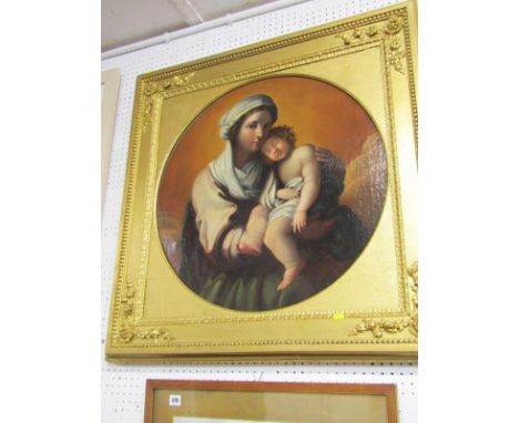 ITALIAN SCHOOL, possibly 18th Century, oil on canvas "Madonna with Child", 64cm diameter