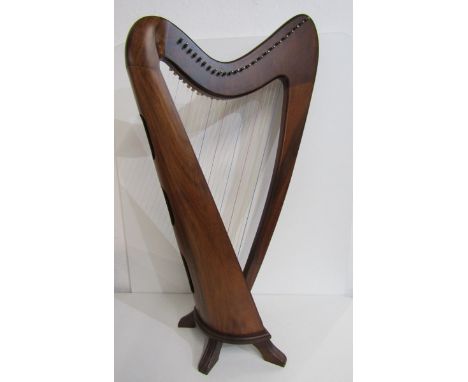 MODERN HARP, walnut and beech framed 24 string lever harp 91cms high Lot 557 - in good condition throughoutAll strings presen