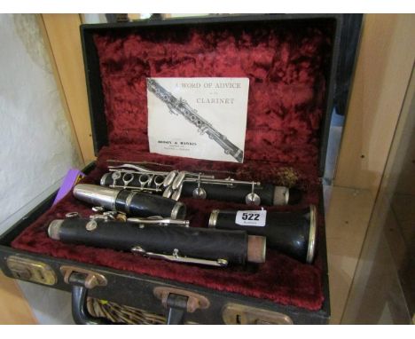 BOXED CLARINET, a Boosey &amp; Hawkes clarinet, contained in original carrying case, circa 1950s, case 35cm length