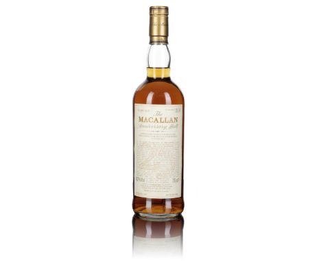  The Macallan-25 year old-1962Anniversary Malt, bottled 1988. Distilled and bottled by The Macallan Distillers Ltd.Lacking wo