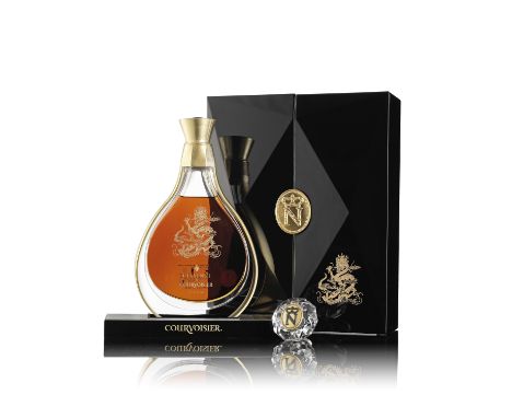  L'Essence de Courvosier-Year of the Dragon2012 Limited Edition.Baccarat crystal decanter No. 363 of 500. Metal frame of deca