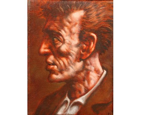 Peter Howson OBE (Scottish born 1958) ARR Framed oil on canvas, signed 'Calmed 1997' 20cm x 15cm&nbsp; Provenance: Flowers Ea