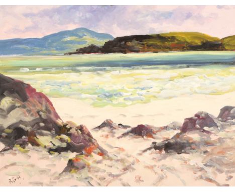 R G H (Scottish Contemporary) Unframed oil on board, initialled 'West Coast Study' 34cm x 43cm