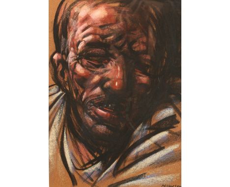 Peter Howson OBE (Scottish born 1958) ARR Framed pastel, signed and dated 2002 'Derby 1' 30cm x 23cm