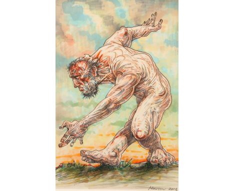 Peter Howson OBE (Scottish Born 1958)   ARRFramed mixed media, signed dated 2013'Coming Back'29cm x 20cm