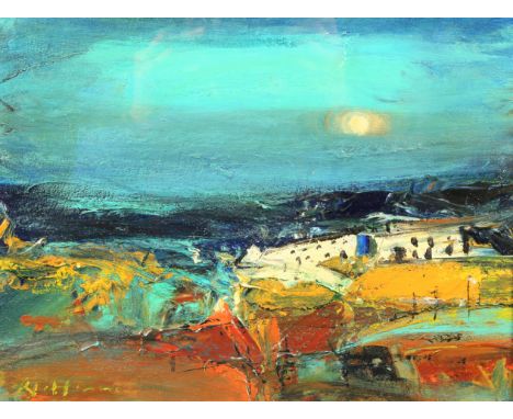 Nael Hanna (Scottish/Iraqi born 1959)   ARRFramed oil on board, signed'Moon Light near Ethie'30cm x 34cm