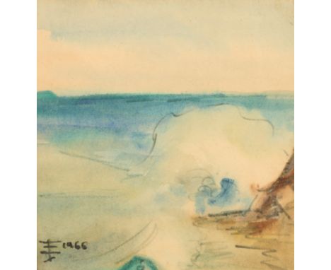 Teresa Jordà Vitó (Spanish Contemporary)   ARRFramed watercolour, initialled, dated 1966'Seascape'12cm x 11cm