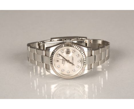 Ladies Rolex stainless steel oyster perpetual Datejust (26mm case) oyster bracelet, fluted bezel, mother of pearl dial with s