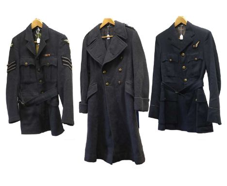 A Second World War Simplified Airman's Blue Jacket to 743747 Sgt.W J Tyler, labelled Size 10 and dated 1942, with related pap