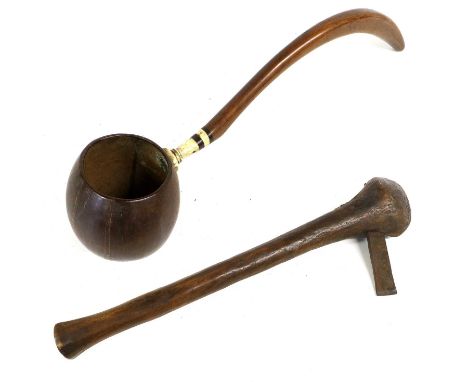 A 19th Century South African Axe, possibly Xhosa, the 11cm tapering rectangular iron head with curled tang inserted into the 