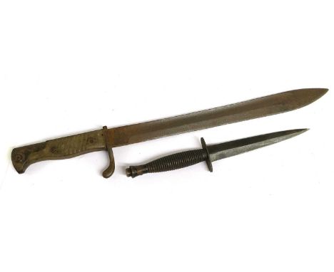 A German M98/05 Butcher Bayonet, second pattern, the blade stamped FERD.ESSER &amp; CO., ELBERFELD, lacks scabbard; a Third P