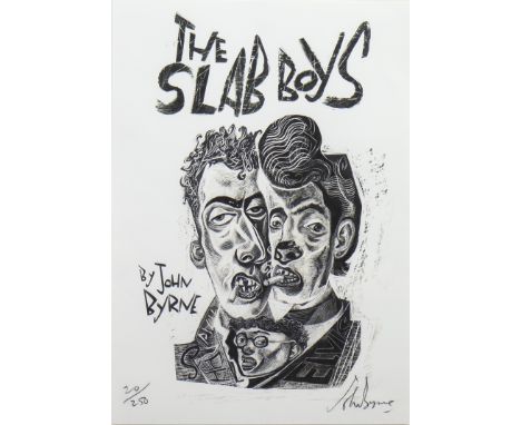 * JOHN BYRNE RSA (SCOTTISH b 1940), SLAB BOYS limited edition lithograph, signed and numbered 20/250 40cm x 27cm Mounted, fra