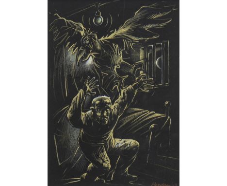 * PETER HOWSON OBE (SCOTTISH b 1958), A-HALL MADNESS WITH SOYA AND SEAGULLS pastel on paper, signed and dated '07 28cm x 20cm