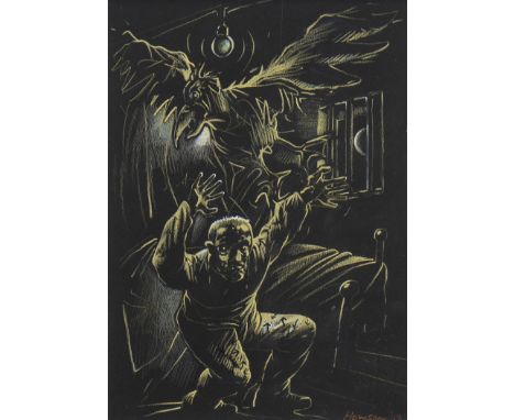 * PETER HOWSON OBE (SCOTTISH b 1958), A-HALL MADNESS WITH SOYA AND SEAGULLS pastel on paper, signed and dated '07 28cm x 20cm