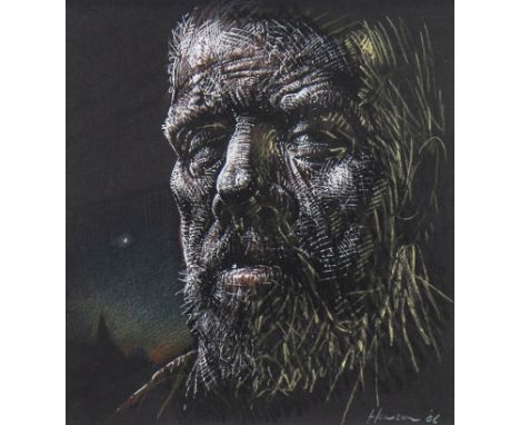 PETER HOWSON OBE (SCOTTISH b 1958), TIME SERVED pastel on paper, signed and dated '06 20cm x 18cm Mounted, framed and under g