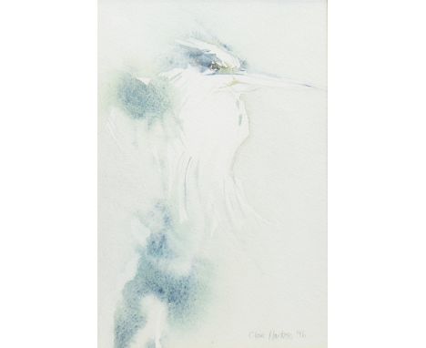 * CLAIRE HARKESS RSW (SCOTTISH b 1970), KINGFISHER watercolour on paper, signed and dated '96 23cm x 16cm Mounted, framed and