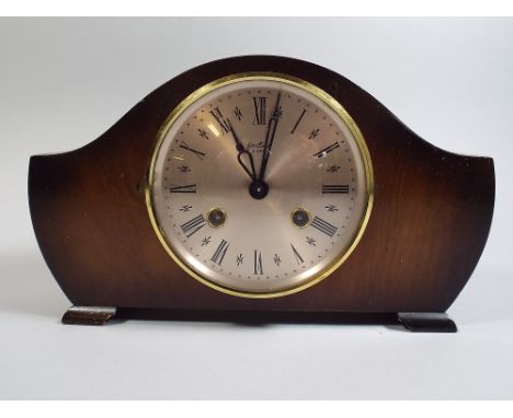 A Bentine Eight Day Mantle Clock In Walnut Case