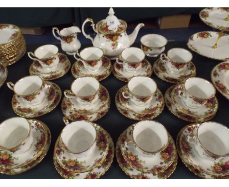 A Collection of Royal Albert Old Country Rose Tea Wares to include Twelve Trios, Teapot, Sugar Bowl and Jug 