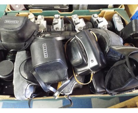 A Box Containing Approximately Twenty One 35mm Vintage Cameras 