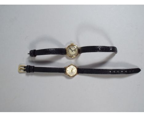 Two Gold Ladies Wrist Watches Rotary and Tissot Example 
