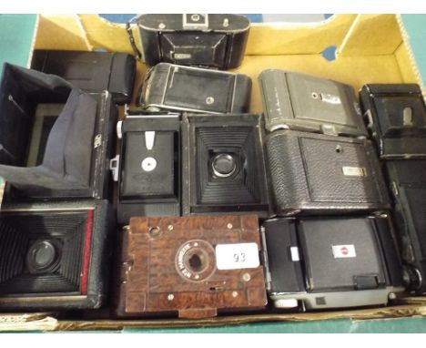 A Box Containing Thirteen Vintage Cameras 