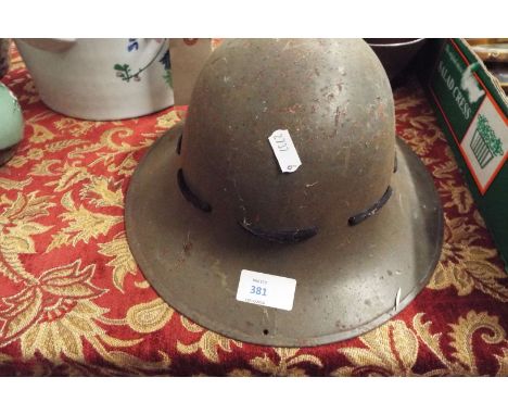 A military helmet, possibly French