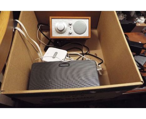 A Tivoli audio radio and a Sonos speaker 