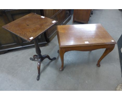 A Victorian mahogany tripod table and an occasional table 