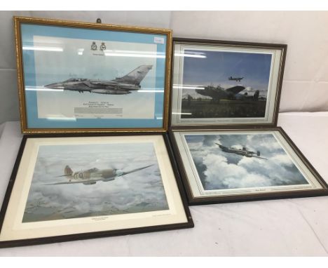 A signed Tornado print of Tornado F3 ZE204 "B" and Spitfire: Halifax prints