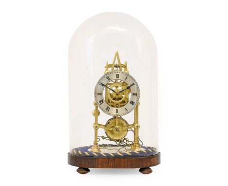 A Brass Skeleton Mantel Timepiece, Numbered 1262, circa 1870, single chain fusee movement with an anchor escapement, movement