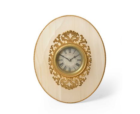 An Unusual Gilt Brass and Onyx Strut Timepiece, retailed by Edward &amp; Sons, Glasgow &amp; London, circa 1890, light grey v