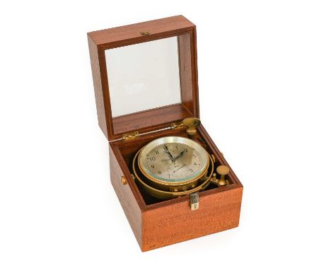 A Mahogany Two Day Marine Chronometer, signed Thomas Mercer Ltd, St Albans, England, numbered 28713, 20th century, two tier c