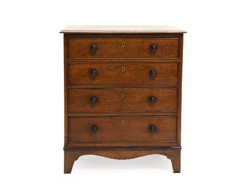 A George III Mahogany Straight Front Chest of Drawers, of attractive proportions, the moulded top above four long graduated d