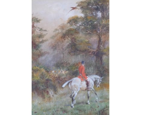 Thomas Ivester-Lloyd (1873-1942), early 20th century hunting scene, watercolour, signed, 34cm x 23cm, framed Good condition