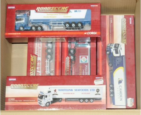 Corgi, a boxed 1;76 scale Commercial Truck/Trailer group (Roadscene Series) to include CC18002 Volvo Fridge Trailer "Whitelin