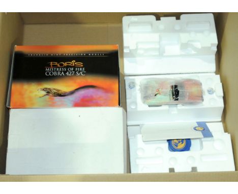 Franklin Mint, a boxed 1:24 scale Cobra 427SC "Boris Mistress of Fire". Although not checked for completeness, model appears 