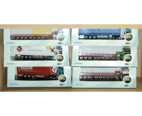 Oxford Diecast, a boxed group of 1:76 scale Truck/Trailer models (Oxford Haulage Series) to include VOL01LL Volvo Low Loader 