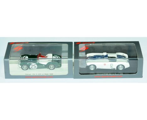 Spark 1/43 scale Le Mans boxed pair comprising of (1) S1395 Triumph TR3S, racing number 25 Le Mans 1959 ?P.Jopp/D.Stoop? (2) 