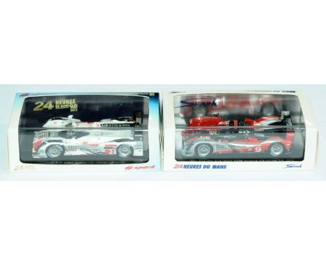 Spark 1/43 scale Le Mans (24hr Le Mans Series) boxed pair comprising of (1) 43LM13 Audi R18 e-Tron ?Quattro?, racing number 2