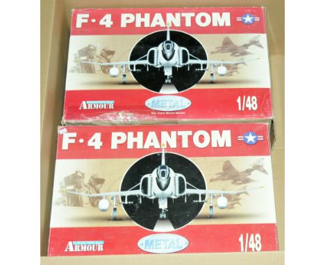 Collection Armour. A boxed pair of 1:48 scale military aircraft comprising of 2X F.4 Phantom Fighter Jets. Both models appear