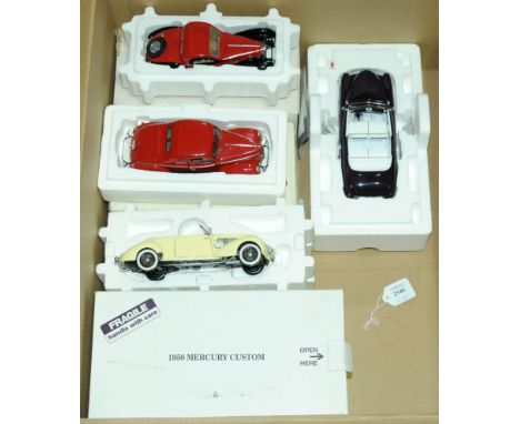 Franklin Mint &amp; Danbury Mint. A boxed/partly boxed (Polystyrene only) group of 1:24 scale Custom &amp; Coupe models to in